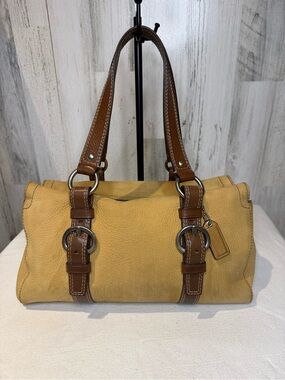 Coach Chelsea Barrel Shoulder Bag Nubuc Leather 2007 10895 Zip Top